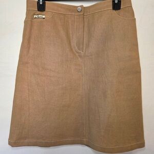 CHANEL Tan A-Line Skirt
